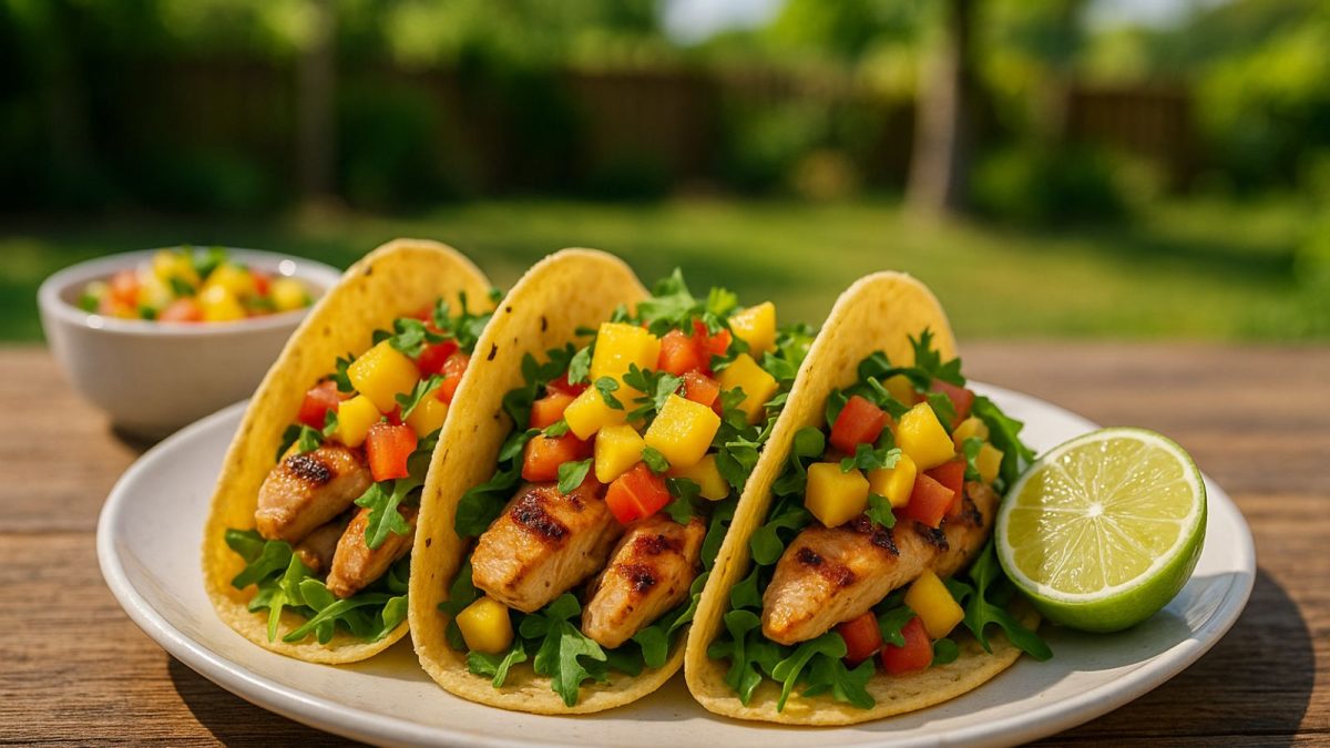 Tacos s mangom a grilovaným kuracím mäsom: Tropická chuť Mexika