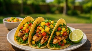 Tacos s mangom a grilovaným kuracím mäsom: Tropická chuť Mexika