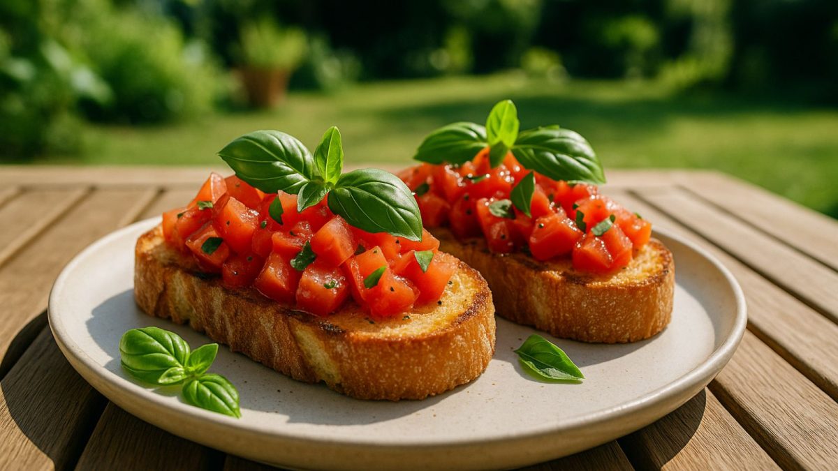 Bruschetta s paradajkami a bazalkou: Talianska klasika na chrumkavom chlebe