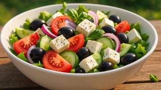 Grécky šalát s olivami a syrom feta: Stredomorská sviežosť na tanieri