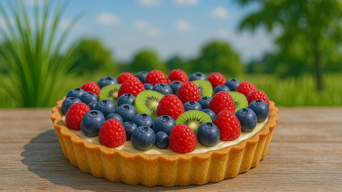 Letný ovocný tart: Krehký ovocný dezert s vanilkovým krémom