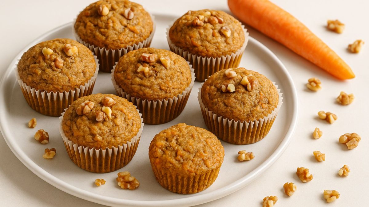 Raňajkové muffiny s mrkvou a orechmi: Vláčne a zdravé pečivo