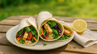 Wrapy s hummusom, zeleninou a grilovaným tofu: Rastlinná energia zabalená na cestu