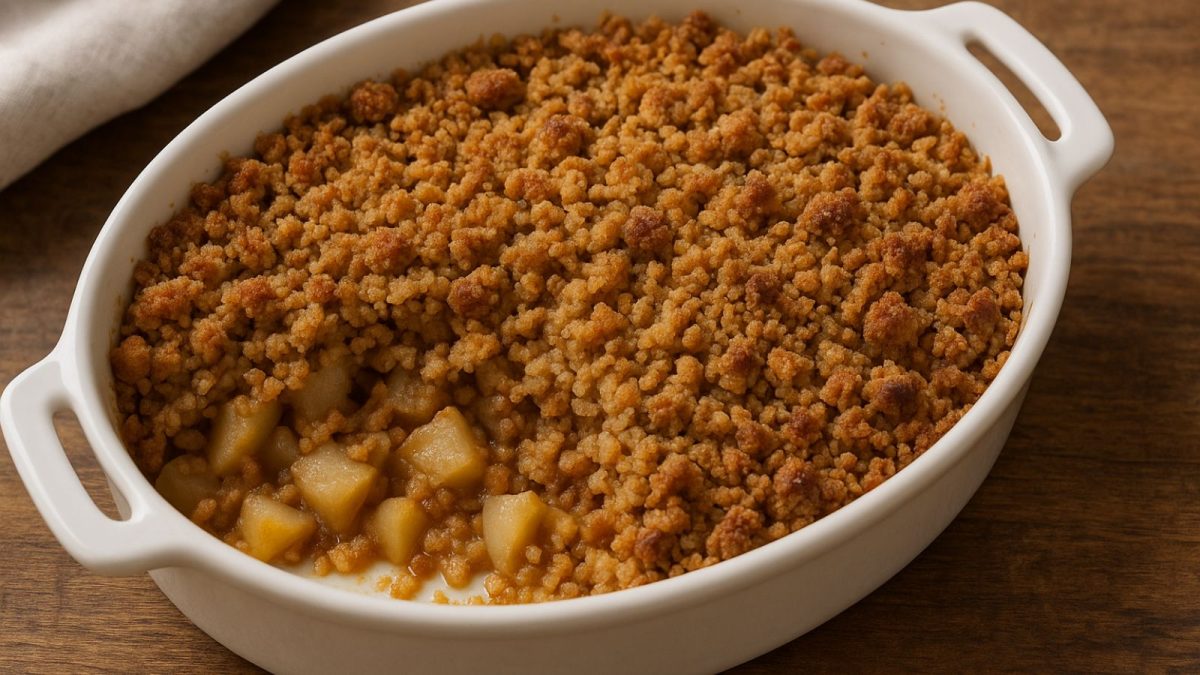 Gaštanový crumble s hruškami: Chrumkavá jesenná lahôdka