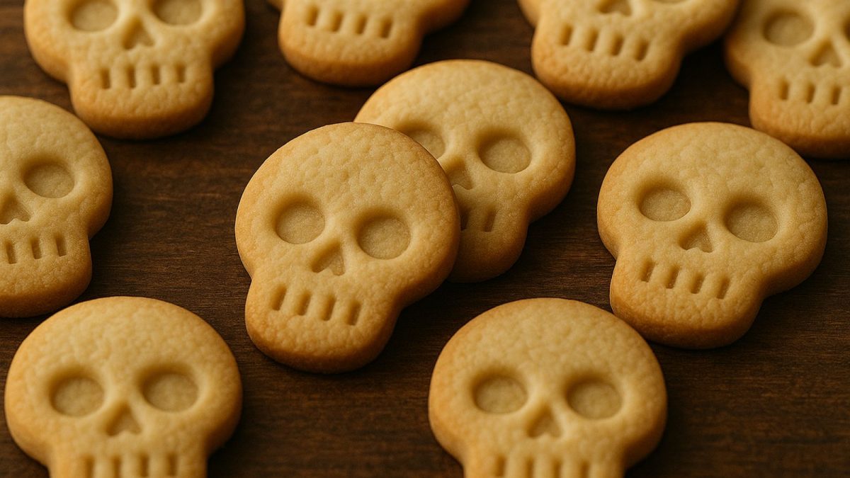 Strašidelné lebkové sušienky: Jednoduché maslové keksíky na Halloween