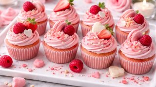 Ružové valentínske cupcakes, ktoré vyzerajú ako z cukrárne