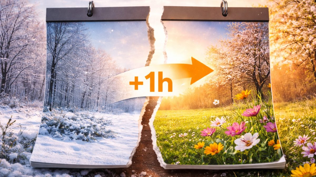 Calendar Turning from Winter to Spring